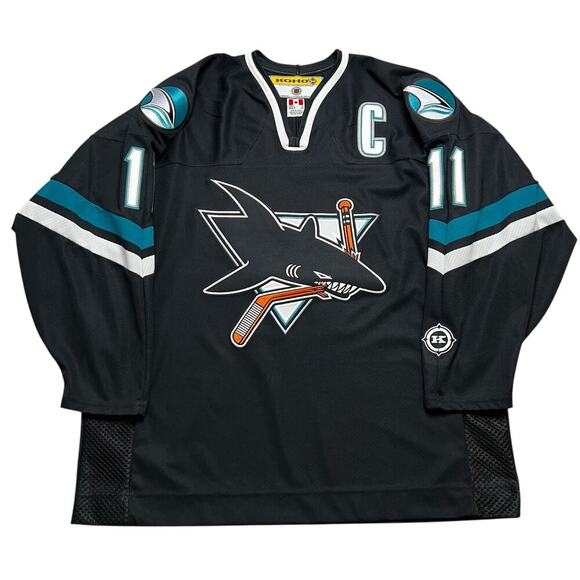 San Jose Sharks Owen Nolan #11 x Koho Men's Hockey Jersey Black • 2XL Vintage